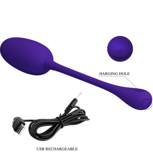 PRETTY LOVE – KNUCKER HUEVO VIBRADOR RECARGABLE LILA - intimamenities.com