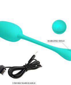 PRETTY LOVE – KNUCKER HUEVO VIBRADOR RECARGABLE VERDE AGUA - intimamenities.com