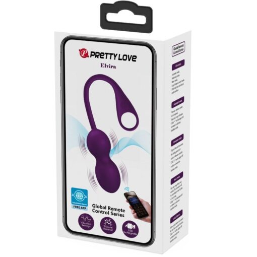 PRETTY LOVE – ELVIRA KEGEL BALLS APP CONTROL REMOTO MORADO - intimamenities.com