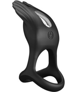PRETTY LOVE – SILAS ANILLO VIBRADOR 7 VIBRACIONES SILICONA NEGRO - intimamenities.com