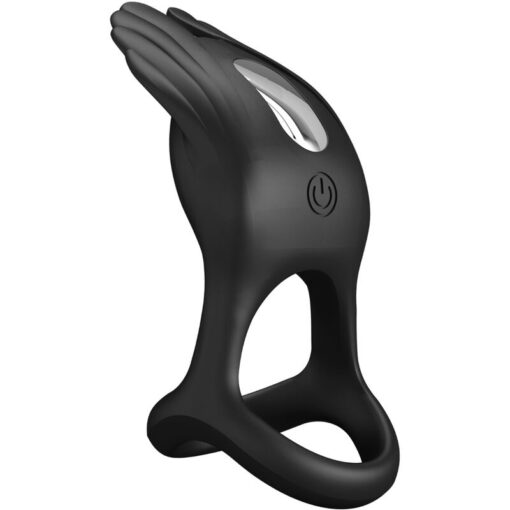 PRETTY LOVE – SILAS ANILLO VIBRADOR 7 VIBRACIONES SILICONA NEGRO - intimamenities.com