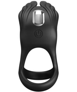 PRETTY LOVE – SILAS ANILLO VIBRADOR 7 VIBRACIONES SILICONA NEGRO - intimamenities.com