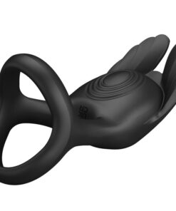 PRETTY LOVE – SILAS ANILLO VIBRADOR 7 VIBRACIONES SILICONA NEGRO - intimamenities.com