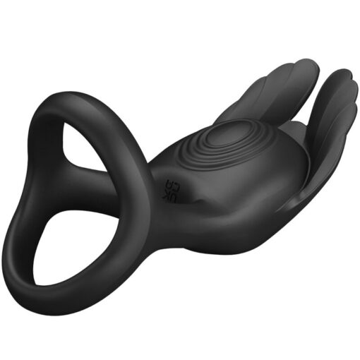 PRETTY LOVE – SILAS ANILLO VIBRADOR 7 VIBRACIONES SILICONA NEGRO - intimamenities.com