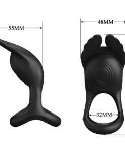 PRETTY LOVE – SILAS ANILLO VIBRADOR 7 VIBRACIONES SILICONA NEGRO - intimamenities.com