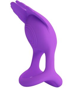 PRETTY LOVE – SILAS ANILLO VIBRADOR 7 VIBRACIONES SILICONA LILA - intimamenities.com