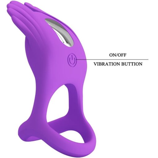PRETTY LOVE – SILAS ANILLO VIBRADOR 7 VIBRACIONES SILICONA LILA - intimamenities.com
