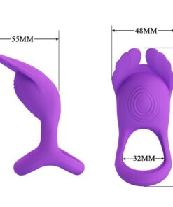 PRETTY LOVE – SILAS ANILLO VIBRADOR 7 VIBRACIONES SILICONA LILA - intimamenities.com
