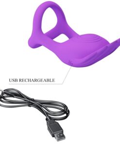 PRETTY LOVE – SILAS ANILLO VIBRADOR 7 VIBRACIONES SILICONA LILA - intimamenities.com