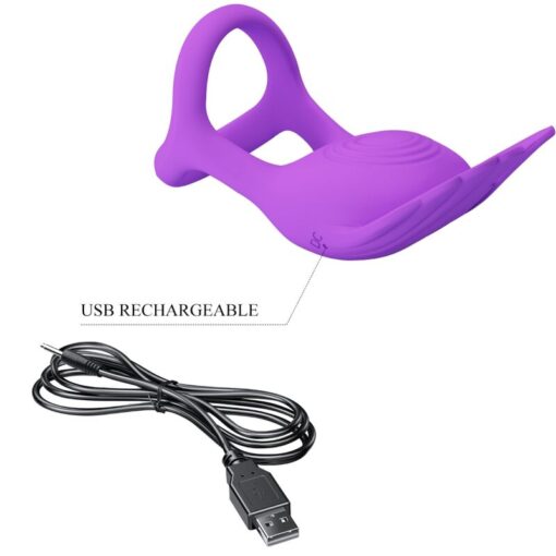PRETTY LOVE – SILAS ANILLO VIBRADOR 7 VIBRACIONES SILICONA LILA - intimamenities.com