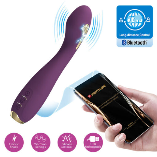 PRETTY LOVE – HECTOR VIBRADOR ELECTROSHOCK POR CONTROL POR APP LILA - intimamenities.com