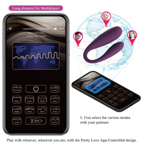 PRETTY LOVE – AUGUST VIBRADOR DOBLE PLACER APP REMOTE - intimamenities.com