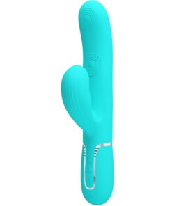 PRETTY LOVE – PERLITA VIBRADOR PUNTO G 3 EN 1 MULTIFUNCIÓN VERDE AGUA - intimamenities.com