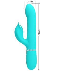PRETTY LOVE – VIBRADOR RABBIT PERLAS VERDE AGUA - intimamenities.com