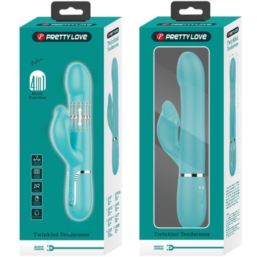 PRETTY LOVE – VIBRADOR RABBIT PERLAS VERDE AGUA - intimamenities.com