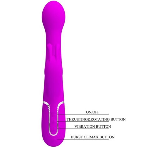 PRETTY LOVE – DEJON VIBRADOR RABBIT 3 EN 1 MULTIFUNCIÓN VIOLETA - intimamenities.com
