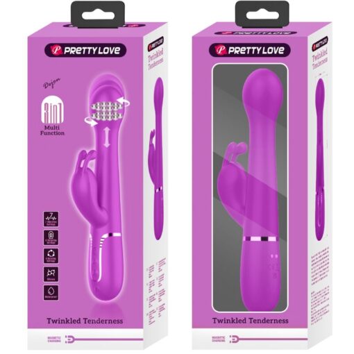 PRETTY LOVE – DEJON VIBRADOR RABBIT 3 EN 1 MULTIFUNCIÓN VIOLETA - intimamenities.com
