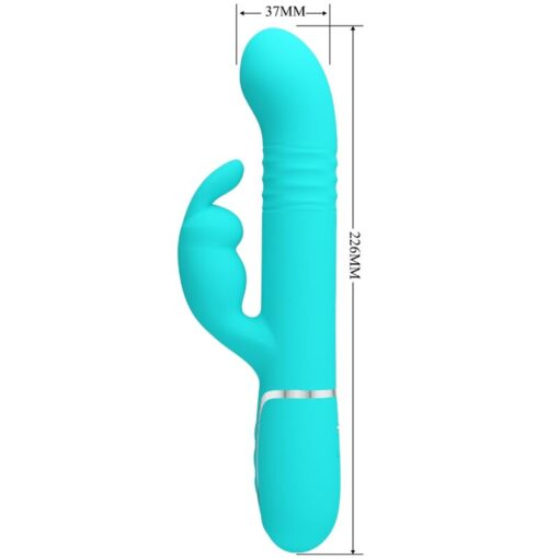PRETTY LOVE – VIBRADOR COALE RABBIT PERLAS VERDE AGUA - intimamenities.com