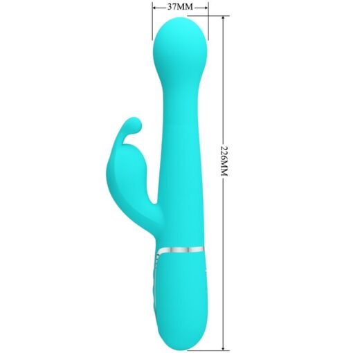 PRETTY LOVE – DEJON VIBRADOR RABBIT 3 EN 1 MULTIFUNCIÓN VERDE AGUA - intimamenities.com