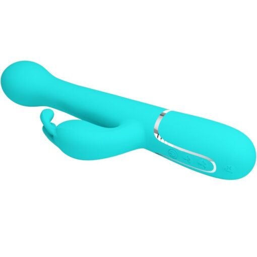 PRETTY LOVE – DEJON VIBRADOR RABBIT 3 EN 1 MULTIFUNCIÓN VERDE AGUA - intimamenities.com