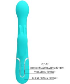 PRETTY LOVE – DEJON VIBRADOR RABBIT 3 EN 1 MULTIFUNCIÓN VERDE AGUA - intimamenities.com