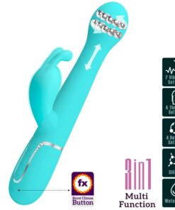 PRETTY LOVE – DEJON VIBRADOR RABBIT 3 EN 1 MULTIFUNCIÓN VERDE AGUA - intimamenities.com