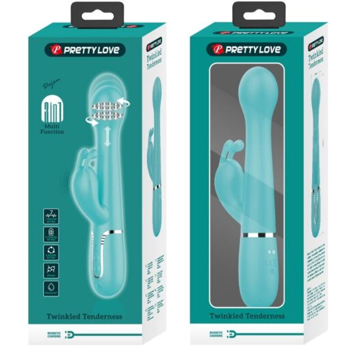 PRETTY LOVE – DEJON VIBRADOR RABBIT 3 EN 1 MULTIFUNCIÓN VERDE AGUA - intimamenities.com