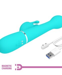 PRETTY LOVE – DEJON VIBRADOR RABBIT 3 EN 1 MULTIFUNCIÓN VERDE AGUA - intimamenities.com