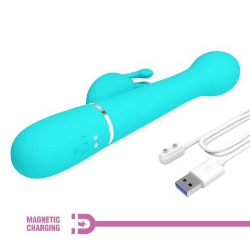 PRETTY LOVE – DEJON VIBRADOR RABBIT 3 EN 1 MULTIFUNCIÓN VERDE AGUA - intimamenities.com