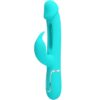PRETTY LOVE – KAMPAS VIBRADOR RABBIT 3 EN 1 MULTIFUNCIÓN CON LENGUA VERDE AGUA - intimamenities.com