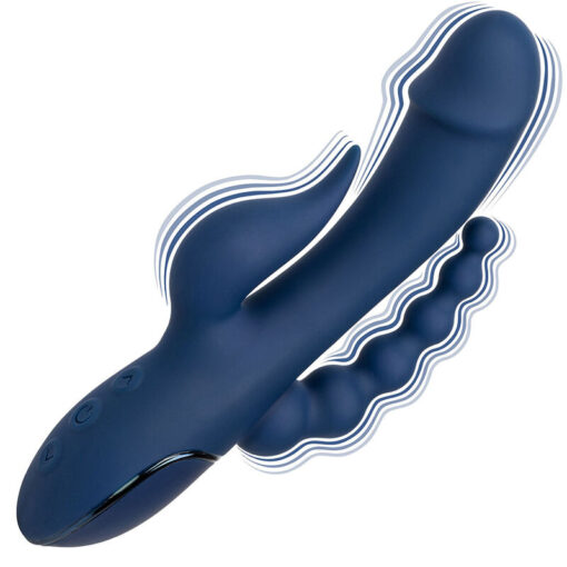 CALEXOTICS – VIBRADOR TRIPLE ORGASM AZUL - intimamenities.com