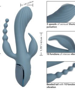 CALEXOTICS – VIBRADOR TRIPLE ÉXTASIS GRIS - intimamenities.com