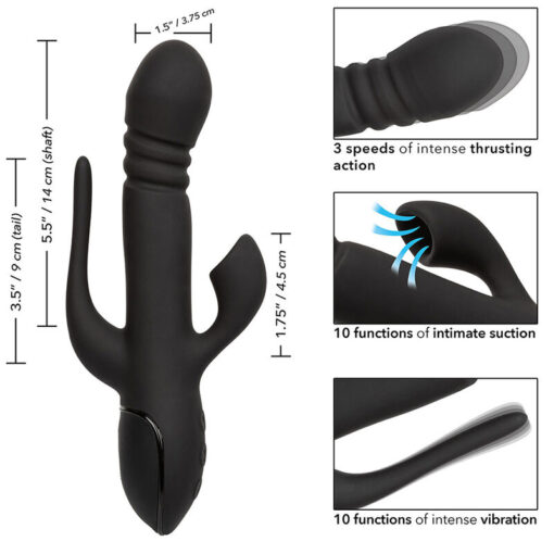 CALEXOTICS – VIBRADOR TRIPLE EUPHORIA NEGRO - intimamenities.com