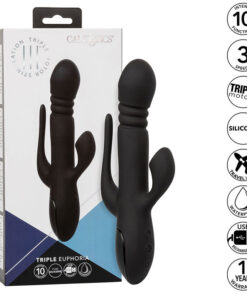 CALEXOTICS – VIBRADOR TRIPLE EUPHORIA NEGRO - intimamenities.com