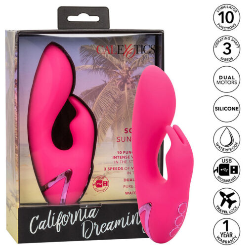 CALEXOTICS – SO. CAL SUSHINE VIBRATOR RABBIT FUCSIA BY CALIFORNIA DREAMING - intimamenities.com