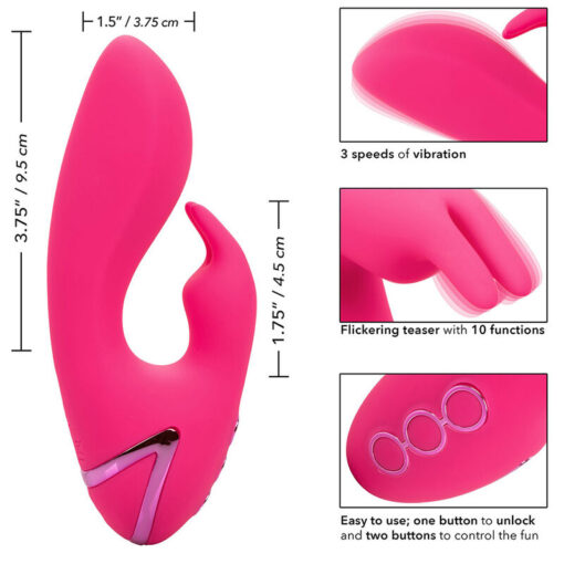 CALEXOTICS – SO. CAL SUSHINE VIBRATOR RABBIT FUCSIA BY CALIFORNIA DREAMING - intimamenities.com