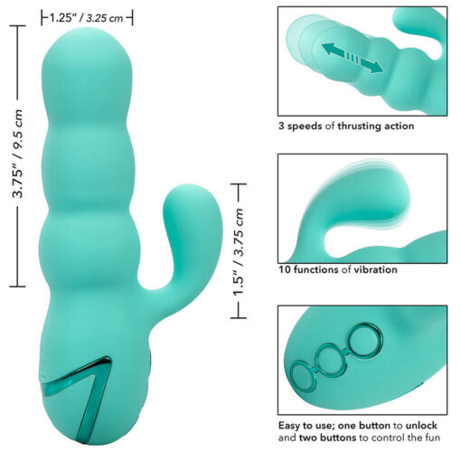 CALEXOTICS – DEL MAR DIVA VIBRADOR RABBIT VERDE AGUA BY CALIFORNIA DREAMING - intimamenities.com