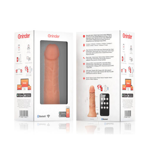 ONINDER – LARGE BOGOTÁ DILDO VIBRADOR 9 VELOCIDADES NATURAL 22 CM -O- 4.5 CM – APP GRATUITA - intimamenities.com