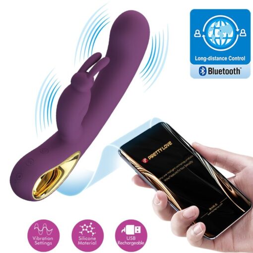 PRETTY LOVE – LIAM VIBRADOR RABBIT & PUNTO G CONTROLADO POR APP LILA - intimamenities.com