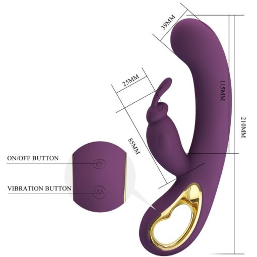PRETTY LOVE – LIAM VIBRADOR RABBIT & PUNTO G CONTROLADO POR APP LILA - intimamenities.com
