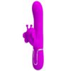 PRETTY LOVE – VIBRADOR RABBIT MULTIFUNCIÓN 4 EN 1 MARIPOSA FUCSIA - intimamenities.com
