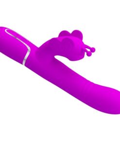 PRETTY LOVE – VIBRADOR RABBIT MULTIFUNCIÓN 4 EN 1 MARIPOSA FUCSIA - intimamenities.com
