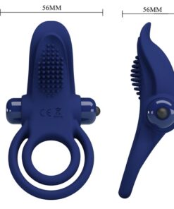 PRETTY LOVE – BRONSON DOBLE ANILLO CON VIBRACIÓN AZUL - intimamenities.com