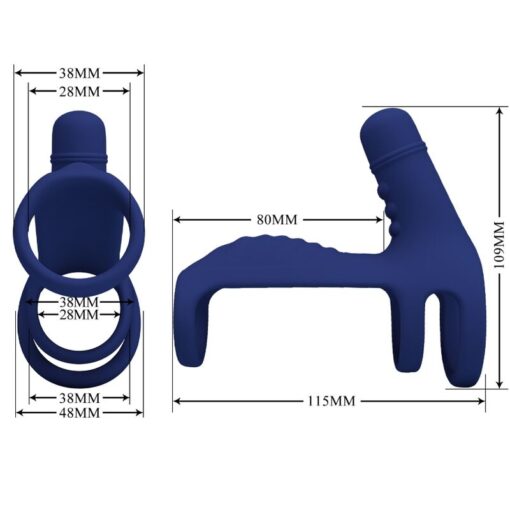 PRETTY LOVE – ELISH ANILLO VIBRADOR CON EXTENSIÓN AZUL - intimamenities.com