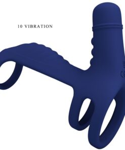 PRETTY LOVE – ELISH ANILLO VIBRADOR CON EXTENSIÓN AZUL - intimamenities.com