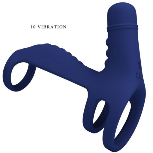 PRETTY LOVE – ELISH ANILLO VIBRADOR CON EXTENSIÓN AZUL - intimamenities.com