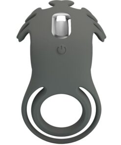 PRETTY LOVE – RUBEN DOBLE ANILLO VIBRADOR CON ESTIMULADOR GRIS - intimamenities.com
