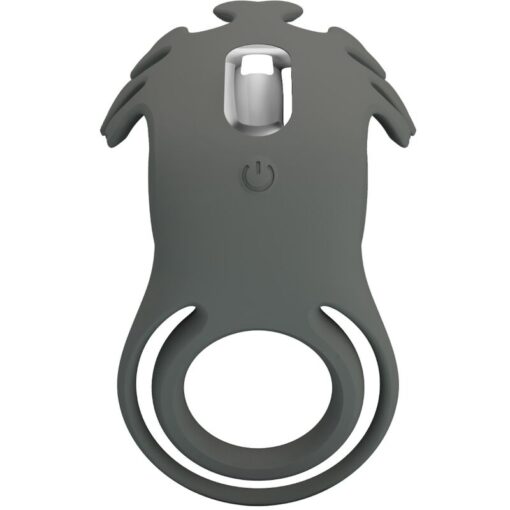 PRETTY LOVE – RUBEN DOBLE ANILLO VIBRADOR CON ESTIMULADOR GRIS - intimamenities.com