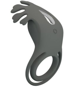 PRETTY LOVE – RUBEN DOBLE ANILLO VIBRADOR CON ESTIMULADOR GRIS - intimamenities.com