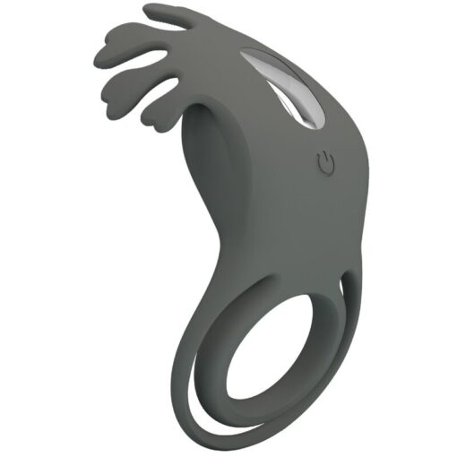PRETTY LOVE – RUBEN DOBLE ANILLO VIBRADOR CON ESTIMULADOR GRIS - intimamenities.com